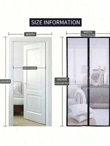 1Set Magnetic Screen Door(Send Thumbtack), Door Screen Magnetic Closure-Keeps Bugs Out Let Breeze In, Heavy Duty Mesh - Pet And Kid Friendly, Works With Front Doors, Sliding Doors - Multicolor - View 7