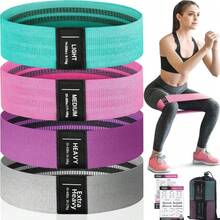 EDECOR 4 Pack Bandas de Resistencia, Bandas Elásticas Fitness, Ligas Elásticas de Látex Natural Multifuncional, para Yoga Pilate Crossfit Ejercicios en Casa y Gimnasio - Versátil - Ver 1