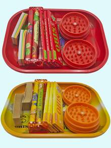 8pcs/Set - Convenient Smoking Set With Tinplate Tray, Flavors Of Cigarette Paper-Cigarette Rolling Machine-110mm Slim Rolling Papers, Spices Grinder And Smoking Accessories - A Complete Smoking Set For Valentine's Day Gift