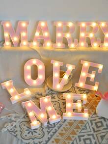 1个16厘米/6.3英寸粉色发光字母灯,电池供电LED字母灯,适用于儿童房装饰、婚礼、生日派对、家居及房间装饰、字母夜灯、BOO装饰灯、圣诞装饰 - 粉色 - 查看 4