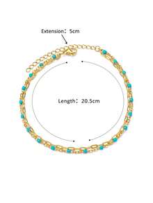 1 Pc Colorful Boho Drops Anklets For Women Gold Color Stainless Steel Anklet Luxury Wedding Aesthetic Beach Summer Jewelry Gifts