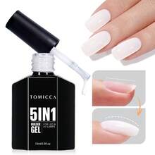 TOMICCA 15ml/1支 瓷白色五合一延长胶，可卸UV/LED凝胶指甲油，适用于指甲延长、加固、美甲装饰和水钻贴片，适合在家DIY美甲贴片或作为礼物赠送 - 白色 - 查看 8