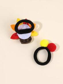 4 件感恩节装饰彩色织物发带、火鸡和发球头带，适合女孩青少年的可爱发饰节日礼物