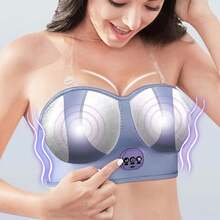 Aedwdpe Electric Bust Massager, Breast Massager Bra, Chest Enhancement Instrument USB Wireless Prevent The Chest Sagging With 3 Massage Modes, Purple Comfort Daily - 紫色 - 查看 1