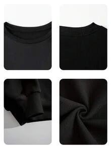 God Is Always Good Graphic Print Women's Sweatshirt, Crew Neck Casual Sweatshirt, Winter And Autumn, Women's Clothing - màu đen - Xem 3