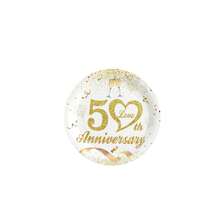 50e Anniversaire Ballons Assiettes et Gobelets en Papier Jetables, Assiettes et Gobelets Fournitures de Fête Convenant pour 30 Invités, Assiettes en Papier Jetables Vaisselle de Fête Convenant pour Anniversaire, Mariage, Fête, Pique-Nique Familial