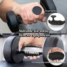 Gym Grips Weight Lifting Grips, Ergonomics Workout Rubber Fingerless Anti-Slip Rypt Grip Hand Protector Gloves For Exercise, Weight Lifting, Dumbbell - 黑色 - 查看 2