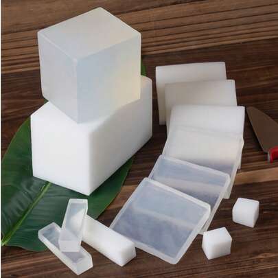 1kg/2.2lbs Xà phòng nền màu trắng/trong suốt, thích hợp cho xà phòng thủ công, xà phòng tự làm, nguyên liệu xà phòng, xà phòng nền trắng sữa dùng cho phòng tắm, xà phòng nền thực vật trong suốt.