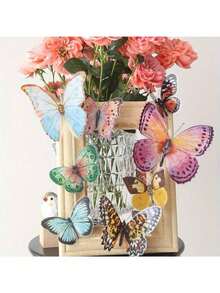 36片/盒 水彩蝴蝶装饰 3D逼真蝴蝶墙贴 适用于春季、复活节、家庭聚会、婚礼、派对、生日、毕业典礼、房间装饰、家居装饰、浴室装饰、卧室装饰、客厅装饰、房屋装饰、客厅墙纸贴纸、个性化贴纸、圣诞装饰、圣诞礼物、圣诞装饰 - 彩色 - 查看 6