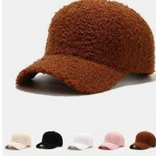 1 Stück lässige, modische Faux-Sherpa Baseballkappe - geeignet für Outdoor-Aktivitäten wie Baseball, Badminton, Tennis