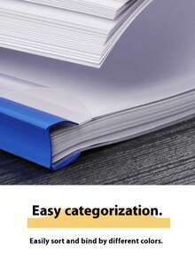 A4文件袋套装，压板扣拉杆文件管理器，办公文件家庭数据存储，学生试卷文件整理器 - 彩色 - 查看 8