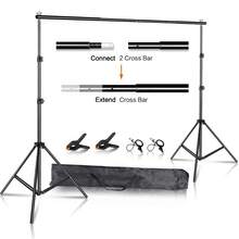 Kit de soporte de fondo de fotografía SH con sistema de soporte ajustable, fondos para estudio fotográfico, marco de pantalla verde Chromakey - Soporte estirable - Ver 1