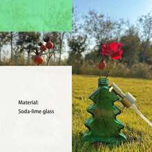 1pc Green Christmas Tree Soap Bottle, Cosmetic Packaging Jar, Skin Care Glass Bottle, Triangle Shape, Durable Glass Liquid Pump Container, Perfect For Christmas Decoration, Bathroom & Kitchen Use. - Green - View 5