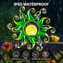 Solar Lights Outdoor Garden Decor, Blue Metal Sun Crackle Glass Globe Stake Waterproof 30LED Decorations Unique Gifts For Women,Mom,Outside, Patio,Lawn,Yard,Pathway-734997 - 綠色 - 查看 6