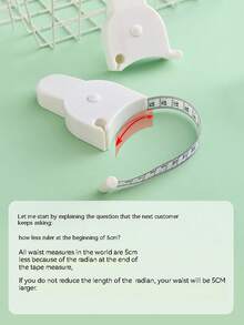 2PCS/1PC Tape Measure, 59.05 Inches In Length, Can Measure Waist Circumference, Chest Circumference, Arm Circumference, Leg Circumference, Abdominal Circumference And Head Circumference. There Are Scale Marks On Both Sides, And It Automatically Tightens/Retracts - White - View 4