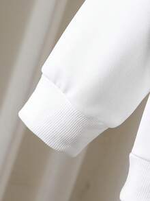 3 件套小男孩休闲套装：纯色运动衫 + 宽松牛仔裤 + 时尚牛仔背心 - 白色 - 查看 6