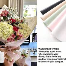 Bouquet Wrapping Paper, Korean Cotton Wrapping Floral Paper,Withdrawable Lining,40 Small Sheets Non-Woven Waterproof For Fresh Flowers (Khaki - 多色1 - 查看 5