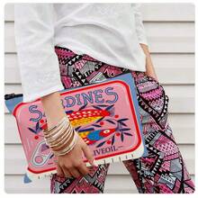 Vintage Sardine Pattern Unisex Cosmetic Bag, Foldable Spacious Zipper Pouch, Convenient Travel Accessory Storage Bag, Multifunctional Coin Purse, Pencil Case, Great Gift For Kids, Friends, Classmates, Teachers, Valentine's Day, Christmas, Thanksgiving, Mother's Day, Children's Day, Back To School, Graduation - Mint Blue - View 3