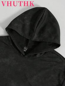 VHUTHK (220 Pure Cotton T-Shirt) 'GENUINE' Letter And Portrait Print, Suitable For Men's Casual, Comfortable, And Fashionable T-Shirt, Street Style Cotton - 黑色1 - 查看 4