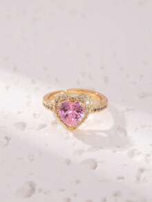 1 szt. Elegancki minimalistyczny pierścień miedziany w kształcie serca, idealny prezent dla bliskich i przyjaciół