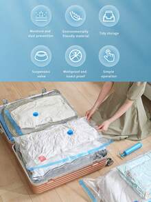 Vacuum - Sealed Bags Are Used For Storing Out - Of - Season Clothes. They Can Prevent Mildew, Insects, And Moisture, Save Space, And Make It Easy To Store Items Through Vacuum - Sealing. They Are Travel Accessories, Vacuum Bags, Travel Essentials, Vacuum Storage Bags, Travel Essentials, Storage Bags, Cruise Essentials, Items For Organization And Storage, And Bedroom Items. - Multicolor - View 3