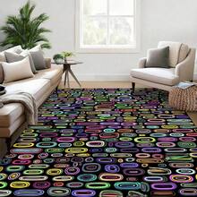 1pc Luxurious Patterned Plush Soft Creative Area Rug, Fashionable Carpet Suitable For Indoor/Outdoor, Machine Washable, Home Decor - Multicolor - View 3