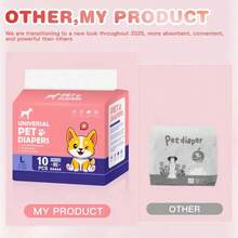 Almohadillas de entrenamiento para perros, pañales desechables súper absorbentes a prueba de fugas para mascotas, accesorios para mascotas, pañales higiénicos para perros hembra y macho, 10/12 unidades