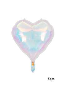 5/10 Stück 18-Zoll klare Laser Mehrfarbige Herz-förmige Aluminiumfolien Ballons, holografische Herz-Folien Ballons, ideal für Geburtstagsfeiern, Hochzeits- & Verlobungsdekorationen (Nicht für Helium geeignet)