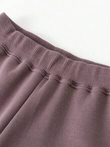 mini bala Girls Balloon Pants Soft Comfortable Cute Versatile Fall Everyday Pants - Dark Purple - View 6