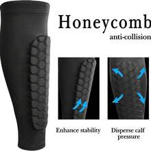 1pc High Elasticity Honeycomb Football Shin Guard, Comfortable Breathable Leg Protection Pad, M/L/XL Size