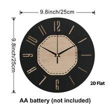 1 pieza Reloj de pared moderno de diseño circular de moda, plano y bidimensional, con movimiento de cuarzo súper silencioso, sin tic-tac, adecuado para la decoración de la sala de estar, sala de música, dormitorio, cocina, cafetería, un regalo perfecto y decoración festiva para el hogar