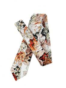 ZLQ&GOU 1pc Cotton Ditsy Floral Necktie, 6.5cm Blue & Green Ditsy Floral Men's Tie, Suitable For Casual Occasions