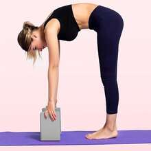 Bloques de Yoga de Alta Densidad , Bloque Para Yoga o Pilates, Yoga Blocks con Correa para Apoyar y Profundizar Posturas, Superficie Ligera, Resistente al Olor y Antideslizante para Yoga, Pilates y Meditación - Gris - Ver 4