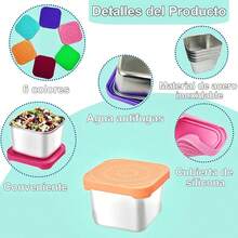 Juego de 6 Recipientes de Acero Inoxidable para Aderezos 180ml - Negro - Ver 9