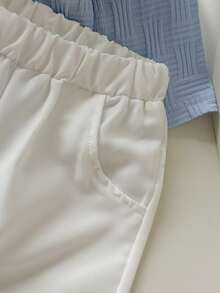 2pcs Baby Boys Polo Shirt & Pants Set, Long Sleeve T-Shirt & Trousers Outfit, Summer - Multicolor - View 6