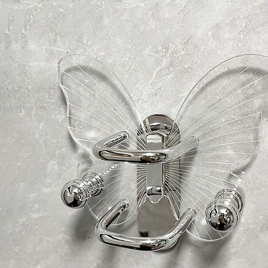 Hair Tool Storage Rack Hair Comb Holder Wall Mounted Holder - Transparent Silver - View 1