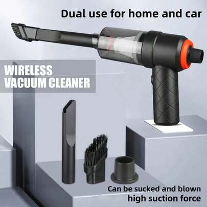 Mini Cordless Car Vacuum Cleaner Portable Handheld Vacuum Cleaner 2-In-1 Low Noise Air Buster With Multi-Nozzles Rechargeable Air Duster Car Cleaning Kit Car Detailing Vacuum For Car, Home, Office, Pet, Keyboard