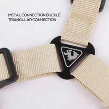 时尚印花狗背带和牵引绳套装，透气网眼，带反光细节，防逃脱，舒适，适合法国斗牛犬等中小型犬，耐用的户外探险散步装备，时尚散步必备宠物配件