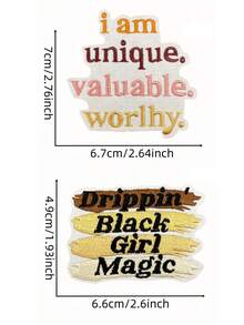 1 Set de 3/8 piezas Parches bordados de la serie de niñas negras lindas, parches de poliéster de moda lindos, apliques para coser o planchar en ropa, accesorios, mochilas, vaqueros, chaquetas, camisetas, sombreros, vestidos, etc.