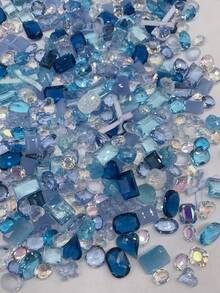 指甲饰品 指甲用品 指甲艺术 指甲宝石 美人鱼指甲艺术 蓝色指甲 彩色宝石 激光宝石 彩色混合高清指甲钻石首饰 闪亮水晶形尖底钻石 蓝色指甲艺术 30/50/100 件 秋冬指甲钻石形指甲钻石 - 藍色 - 查看 18