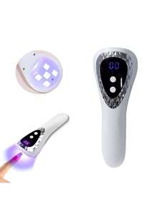 可充電手持式led Uv光療甲油干燥器,便攜式修指工具,快閃固定甲油光固態燈,適用於凝膠甲,led甲油燈,美甲必備,緊湊造型方便攜帶,可用於家庭自己diy的美甲指甲膠uv Led燈家庭diy美甲指甲藝術 - 白色 - 查看 9