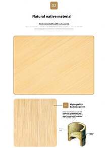 1/2 Pcs Bamboo Wood Tray, Serving Plate, Breakfast Plate, Restaurant Kitchen Tray, Fruit Plate, Coffee Plate, Tea Plate, Snack Plate, Living Room Decor, Suitable For Hotel, Restaurant And Home Use, Can Hold Fruit, Dessert, Snacks, Holiday, Thanksgiving, Christmas, New Year, Outdoor, Beach And Patio Multi-Functional Tray. - Apricot - View 11