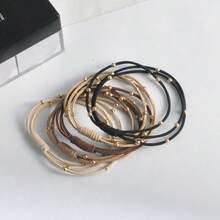 1 Stück modischer, vielseitiger, minimalistischer beiger nahtloser Haargummi, Haargummis, Haargummibänder, Haarseile