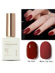 1 st vinrött gel nagellack 15 ml soak off glitter gellack för alla årstider - hemmasalong nagelkonst gör-det-själv - Bourgogne - Visa 7