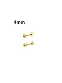 1 件不锈钢圆盘杠铃耳环，男女通用，适合日常佩戴