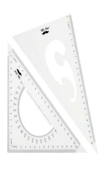 Mr Pen Triangle Ruler, Protractor, Math Set - 3 Pack, Square Ruler, Protractor For School Geometry