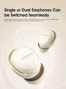 Philips TAT2320 In-Ear Bluetooth Wireless Headphones, Low Latency, No Ear Pressure, Featherlight Fit, Sleep-Friendly, Smart Call Noise Cancellation, Compatible with iOS Android - 白色 - 查看 7
