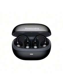 PHILIPS TAT3469 Cyber Aesthetic Ear Clip Headphones, 360° Panoramic Sound, 3D Arc Ring, Comfortable Fit, Long-Lasting Sport Design, Open Headphones For Fashion, Black - Black - View 1