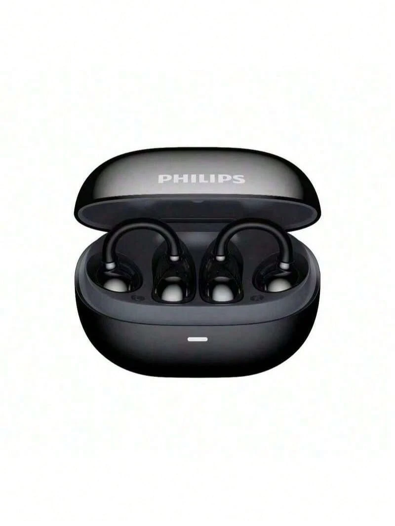 PHILIPS TAT3469 Cyber Aesthetic Ear Clip Headphones, 360° Panoramic Sound, 3D Arc Ring, Comfortable Fit, Long-Lasting Sport Design, Open Headphones For Fashion, Black - Black - View 1