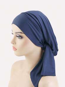 1件/4件装女士褶皱化疗帽，女士长尾头巾帽，日常佩戴 - 4件套 - 查看 6